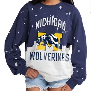 NWT Gameday Couture Michigan Wolverines Women's Navy and White Hoodie Size S